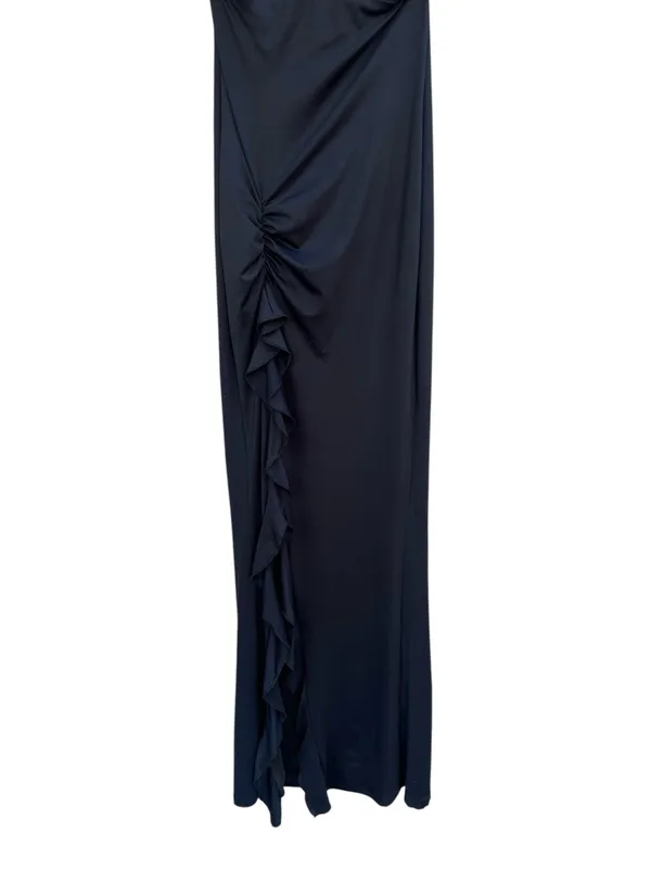 Peppermayo Black Halter Top High Slit Ruched Maxi Dress Size 4 New with Tags - Image 8