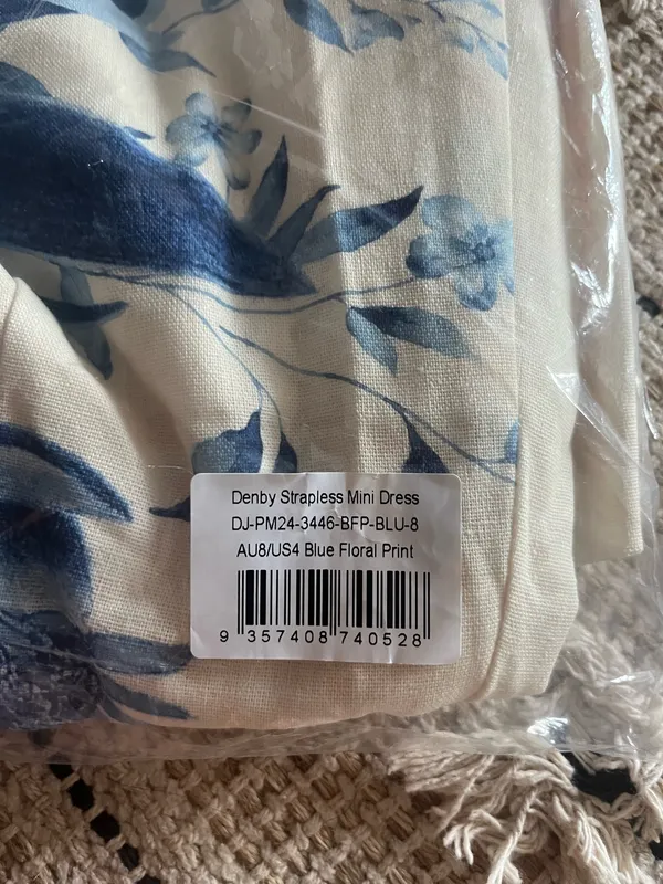 Peppermayo Dress Mini Blue Strapless - Image 3