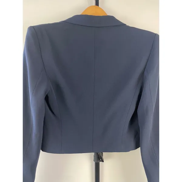 Babaton Navy Blue Cropped Classy Preppy Blazer Single Button Jacket Size 0 - Image 10