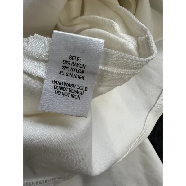 NWT LULUS Large Off Shoulder Short Sleeve Asymmetric Peplum Top White Zip Womens - Image 9