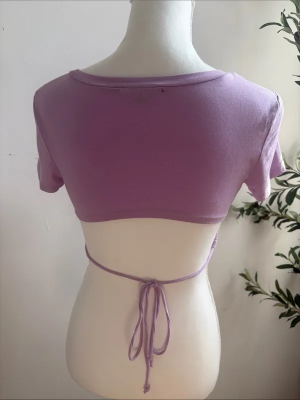 Ambiance Lavender Short Sleeve Cropped Tee - Image 3