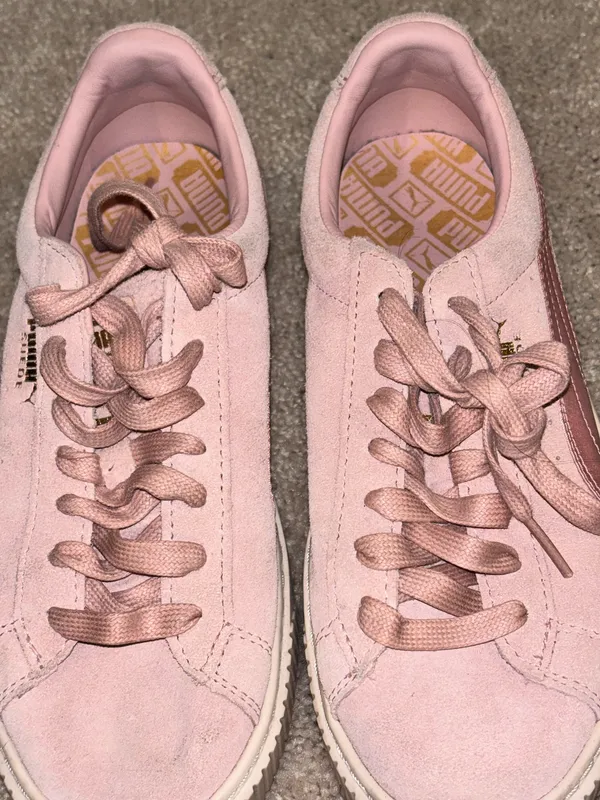 Pink Puma Suede Women’s SneakersIn Size 8 - Image 7