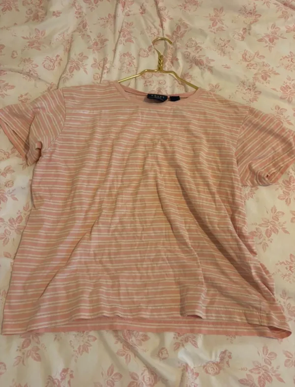 CRAZY HORSE Light pink stripe t shirt - Image 5