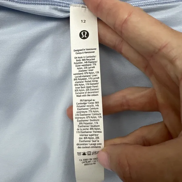Lululemon Speed Up Shorts High Rise 4" Blue Linen Athletic Athleisure Women's 12 - Image 6