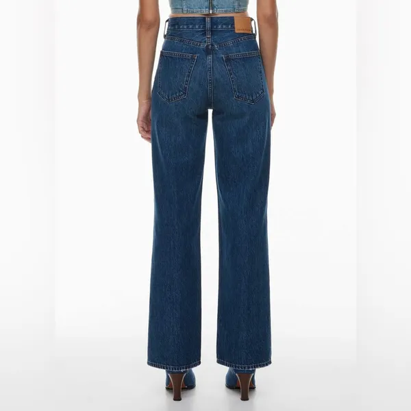 ARITZIA DENIM FORUM Farrah Hi Rise Wide Leg Jeans Womens 32 Blue Dark Wash Pants - Image 7