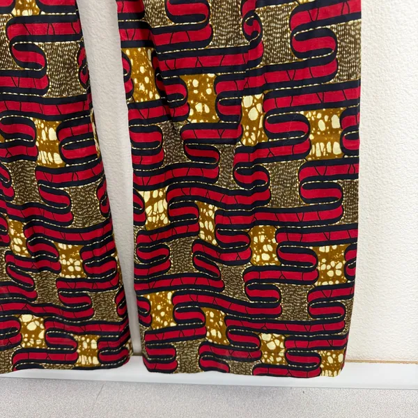 Ray Darten Pants Womens Small Multicolor Geometric African Wax Print High Waist - Image 6