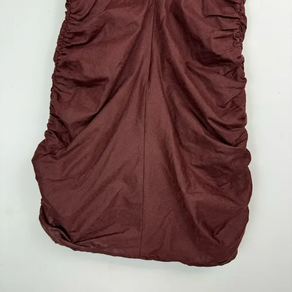 NWT Zara Brown Ruched Ruffle Mini Dress Sz XS - Image 12