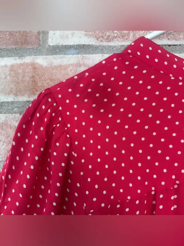Free People Polka Dot Dress Women’s Small Red White Retro Flounce 1950s Funky - Image 10