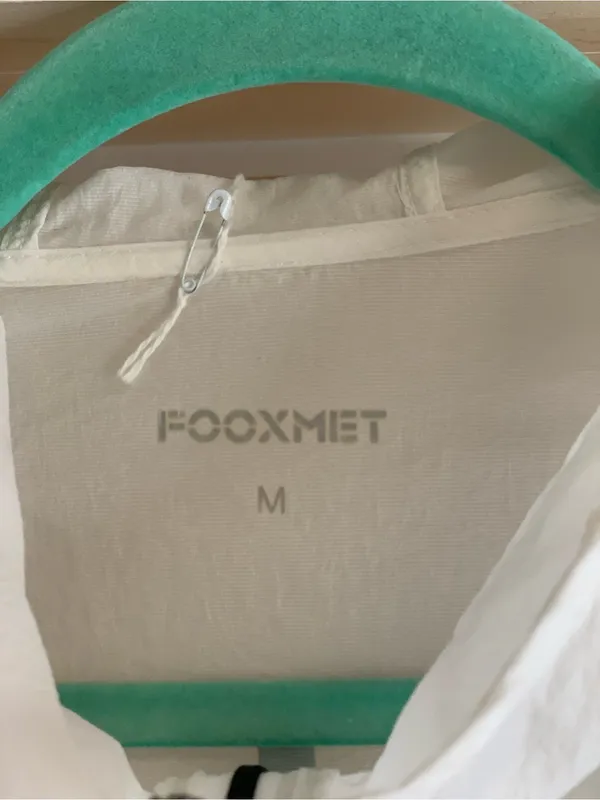 Fooxmet Lightweight White Hooded Windbreaker Jacket - Women Size-Medium - Image 2