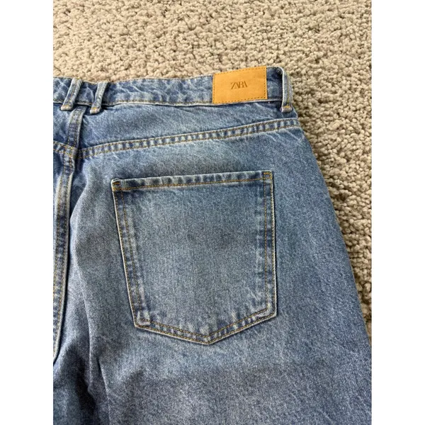 Zara Womens High Waisted Straight Leg Jeans Medium Wash Blue Size 12 EUR 44 - Image 9