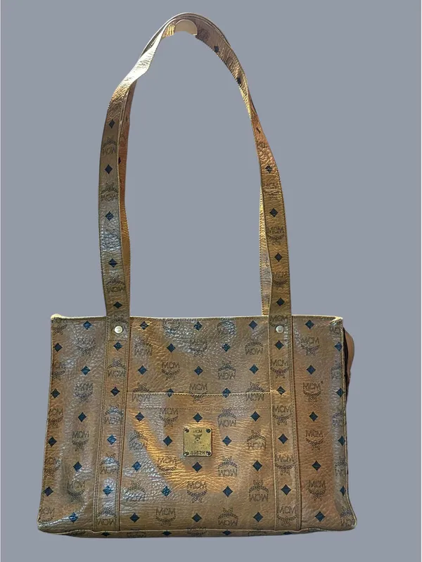 MCM Cognac Visetos Coated Canvas Tote Bag - Image 2
