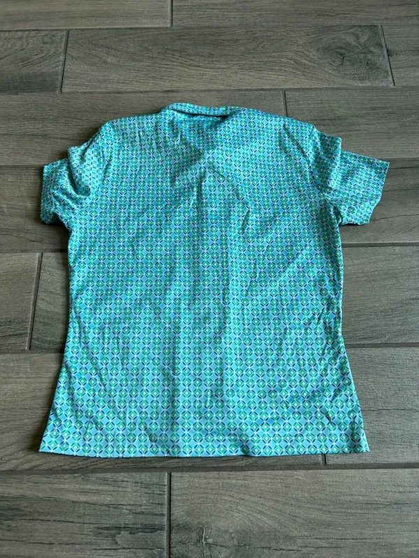 GAP Women's Button-Down Shirt in Teal Geo Print - Image 4