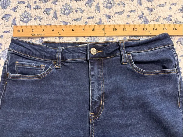 Flying Monkey womens size 31 stretch denim blue jeans skinny - Image 3