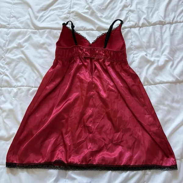 Womens Size Small Red Black‎ Nightie Lingerie Babydoll Grunge Vampire Valentines - Image 9
