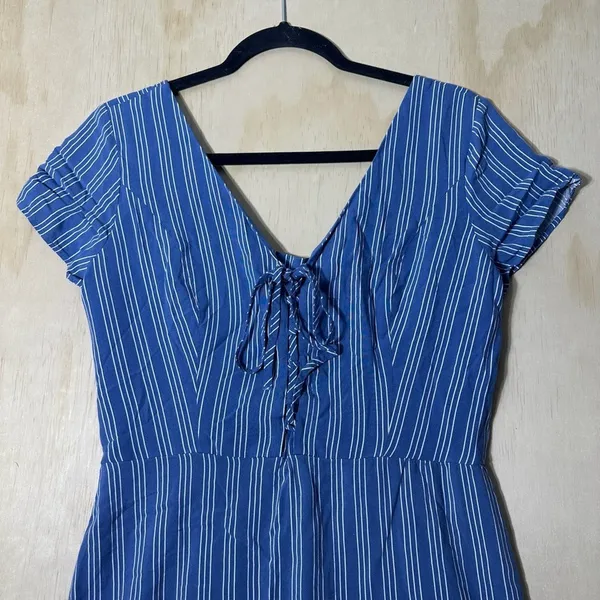 Hollister California Blue White Stripe Stretch Dress Size‎ Large - Image 2