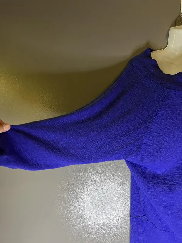 We The Free Sweater Tunic Womens Large Blue Boat Neck Lightweight Knit Raglan - Image 5