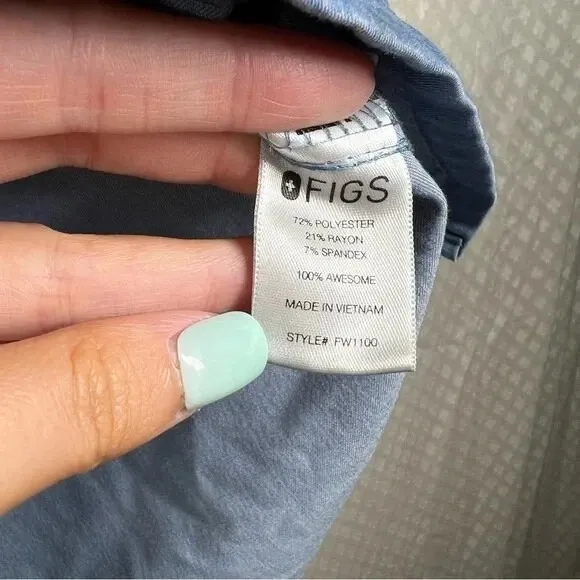 Figs Blue Casma‎ Short Sleeve V Neck Scrub Top - Image 4