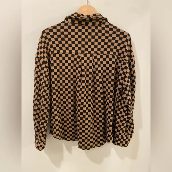 Checkered Brown and Black Shacket - Image 5