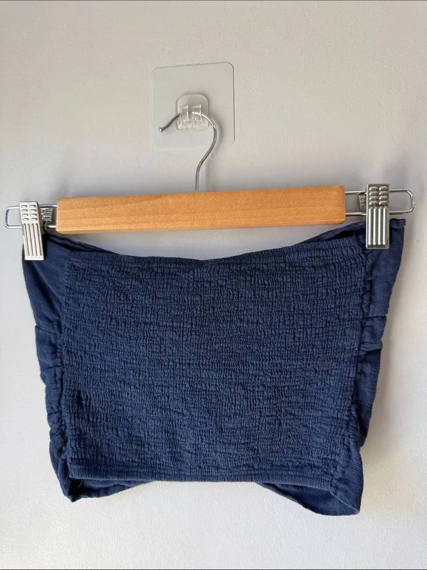 Blanco by Nature Strapless Bandeau Crop Top Blue - Image 4