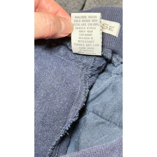 Per Se Navy Blue‎ Linen Blend Drawstring Shorts Size 6 Wood Bead Detail Cuffed - Image 7