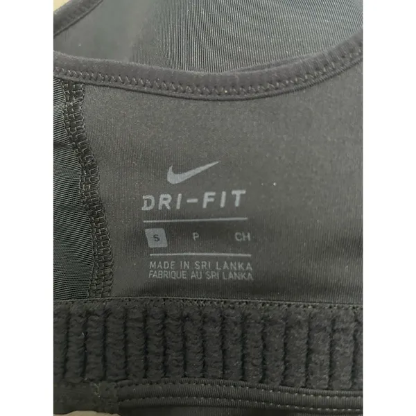 Nike Dri-Fit Sports Bra Women’s Sz S Racerback Zip Up Padded Compression Black - Image 7