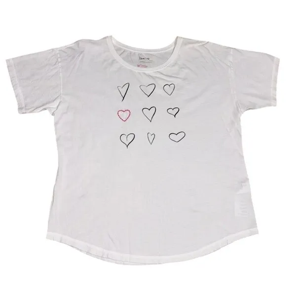 Anthropologie Kera Till Heart Embroidered Short Sleeve Oversized Tee White M - Image 6
