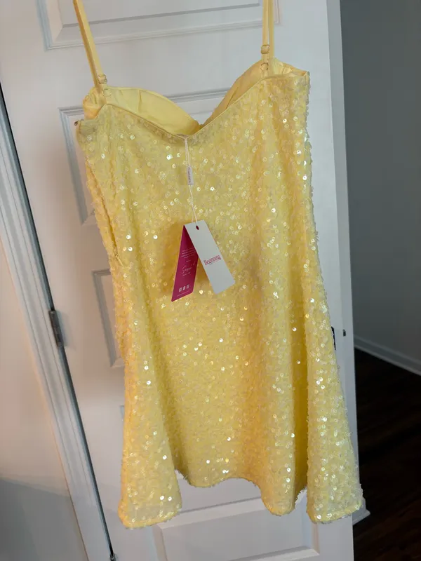 Yellow Mini Princess Polly Dress - Image 3