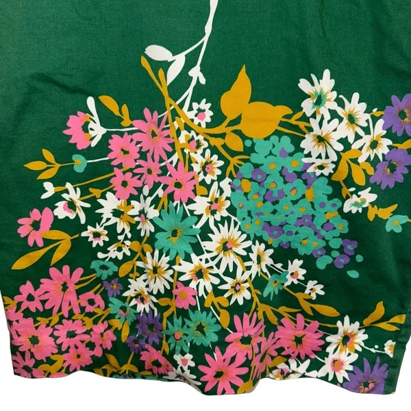 ANTHROPOLOGIE ODILLE‎ Abronia Pink Green Floral Cotton Spandex Skirt Small - Image 4