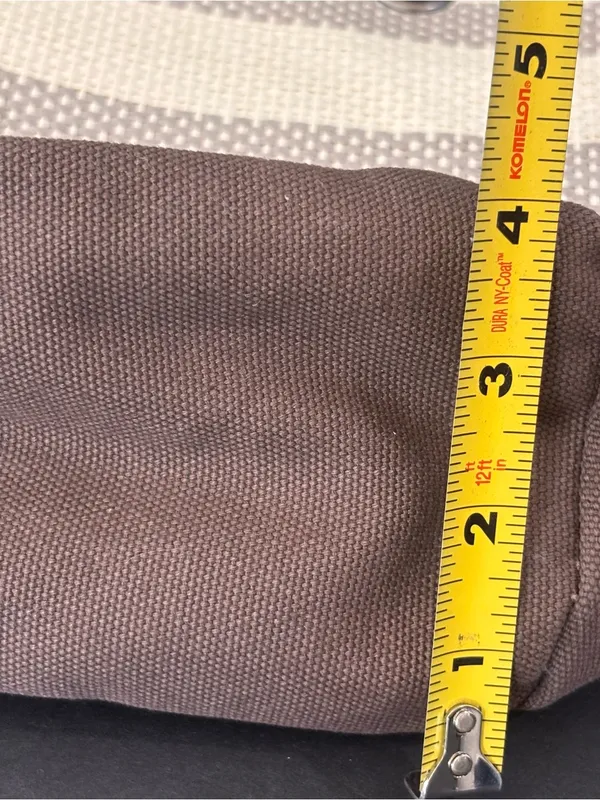 Thirty-One Canvas Crew Mini Taupe Straw Stripe Tote Bag Purse Beige Brown Bag - Image 12