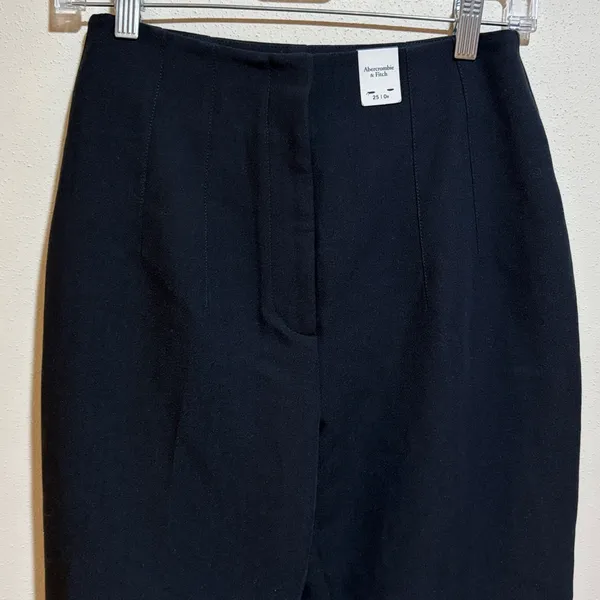 NEW Abercrombie & Fitch Slim Straight Tailored Trouser Pants Black Size 25 - Image 7