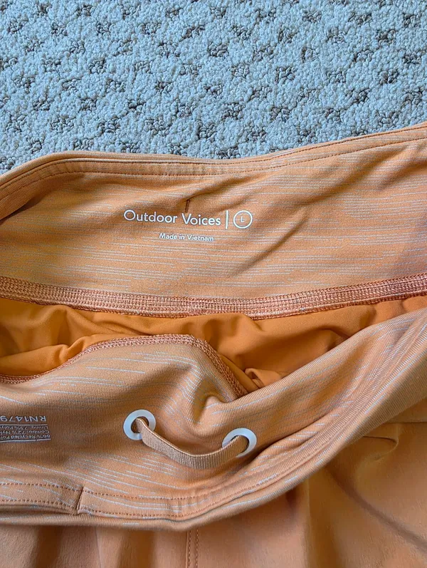 Outdoor Voices Coral-Orange Athletic Shorts - Image 3