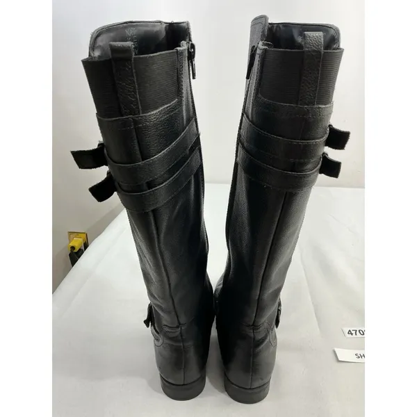Womans Naturilizer Jessie Riding Boots 6 M Black Strappy Full Zip - Image 5