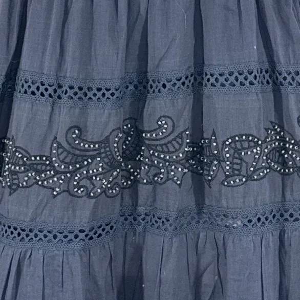 Love The Label Blue Intricate Beaded Details Maxi Dress XS Cottage core Coquette - Image 6
