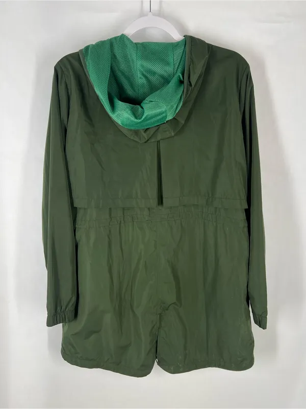 Old Navy Active Olive Green Hooded Windbreaker‎ Jacket Medium - Image 7