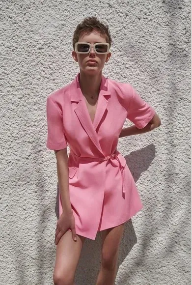 Zara Pink Blazer Dress - Image 7