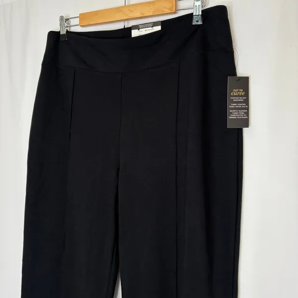 Bold Elements JCP Black High Rise Flare Pants Pull-On Rayon Blend NWT Womens XL - Image 2