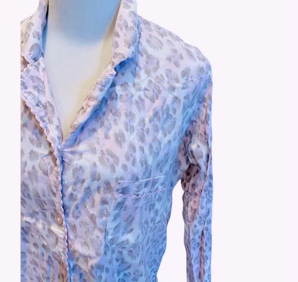 Victoria’s Secret Pink Leopard Print PJ Top Loungewear Pajamas Cotton S - Image 3