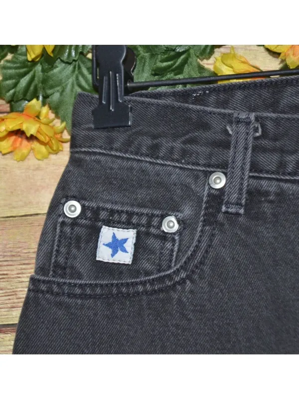 Vintage Rockies Slim Ladies Black Denim Straight Leg Jeans Size 28/7 Long Retro - Image 3