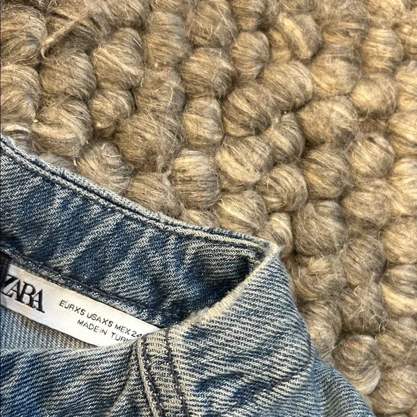 Zara Blue Denim Puff LS Mini Dress Size XS - Image 8