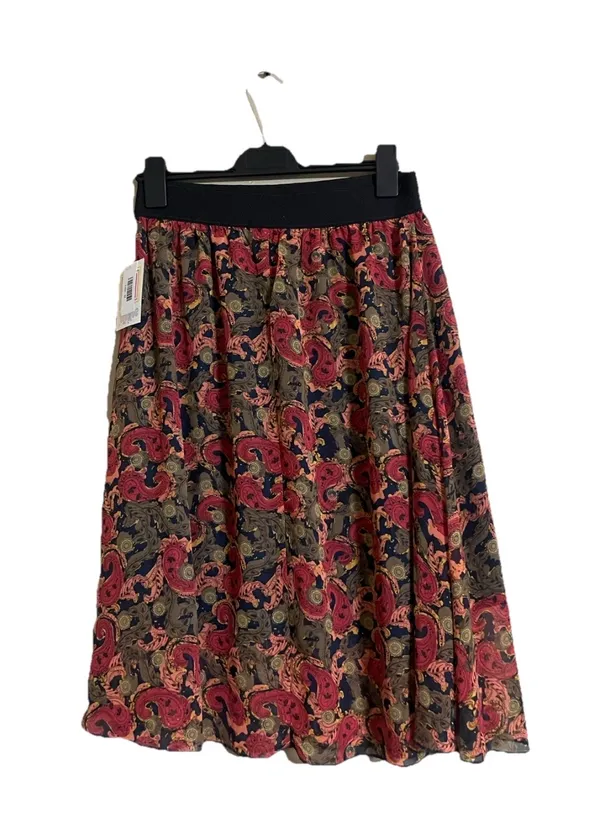 LuLaRoe Shirt Sz XL LOLA Paisley Print Broad Waistband Lined Flowy A-Line - Image 3
