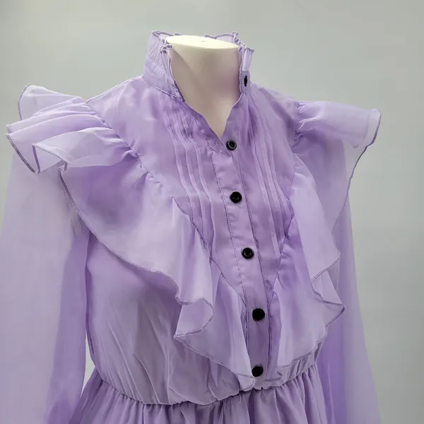 Shein‎ Prairie Dress Womens XS Lavender Cottage Flowy Lined Victorian Coquette - Image 9