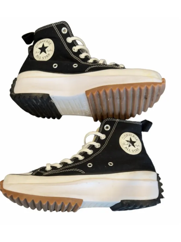CONVERSE Run Star Hike High Top Sneakers Unisex 7 Black White Platform - Image 2