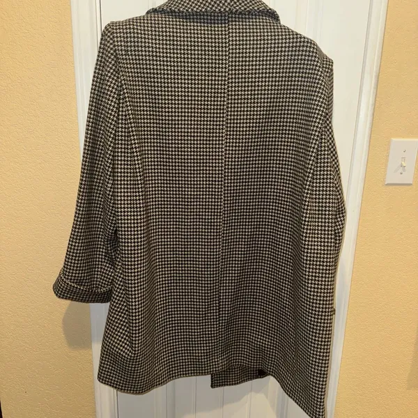 Westbound Houndstooth Pea Coat Sz 12 Wool Blend Exclusively Made For Dillard’s - Image 12