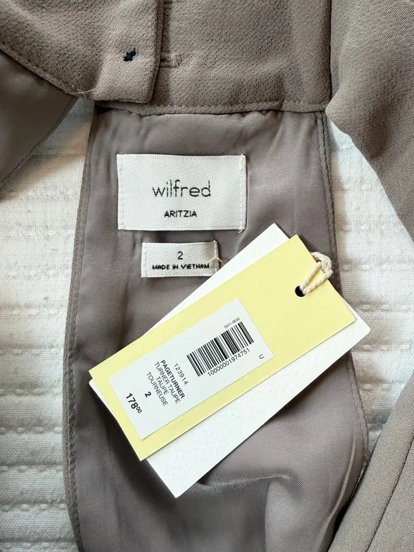 Aritzia Wilfred Pageturner Halter Jumpsuit in Taupe Crepe NWT - Image 6