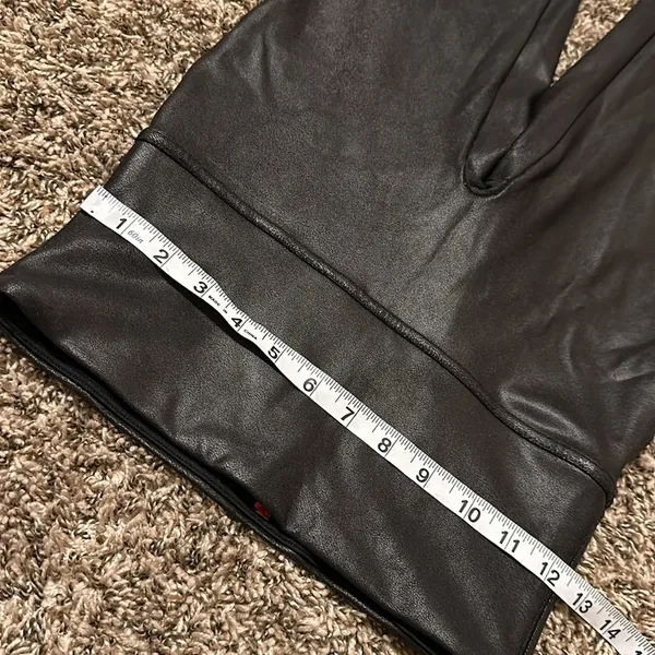 SPANX Black Faux Leather Leggings Large - Image 4