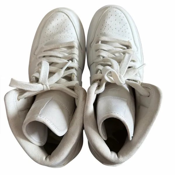 Nike White Mid-Top Leather Sneakers - Image 3