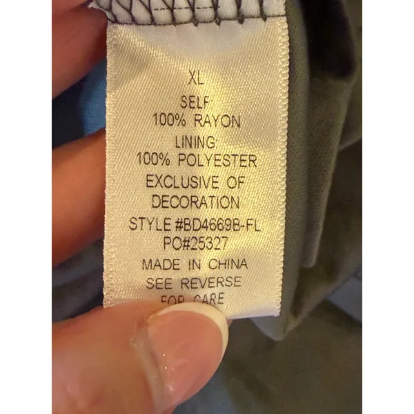 Baltic Born Maxi Dress Women XL Gray Embroidered Tiered Boho Cottagecorre - Image 10