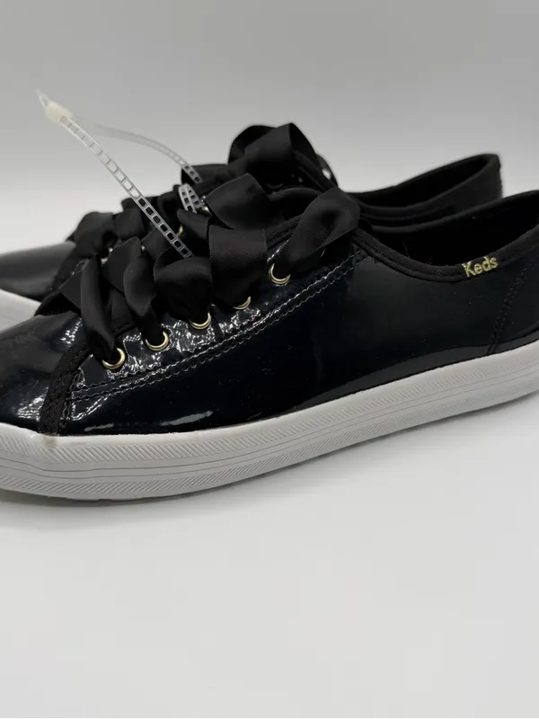 Keds Triple Kick Platform Sneakers Womens 7 Black Patent Ribbon Lace NWOB - Image 3