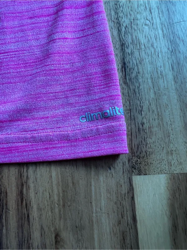 Adidas Climalite Ultimate Tee Pink Heather V Neck Athletic Shirt Women’s Large - Image 6