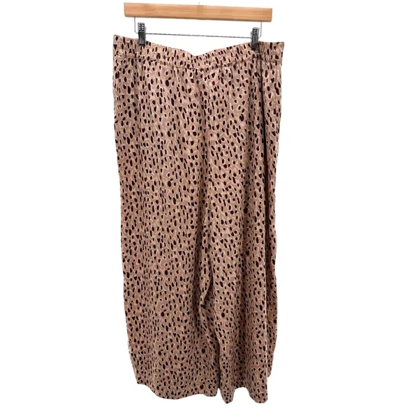 Anthropologie Isobel Pleated Wide Leg Leopard‎ Print Trouser Pant Elastic XL - Image 8